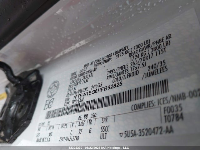 1FTEW1EG6HFB92825 Ford gtdi