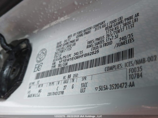 1FTEW1EG6HFB92825 Ford gtdi