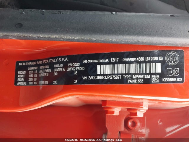 ZACCJBBH3JPG75877 Jeep 2018