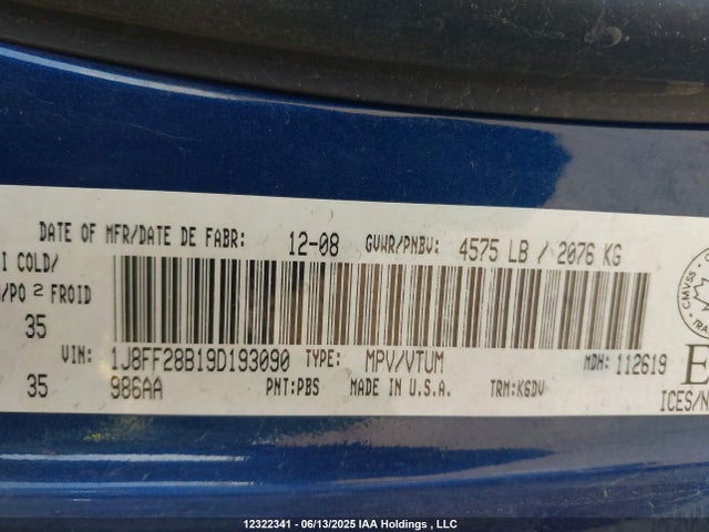 Aukcja sprzedaży 2009 Jeep Patriot Sport/north, vin: 1J8FF28B19D193090, numer aukcji: 12322341