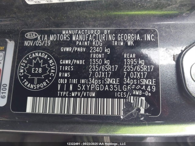5XYPGDA35LG650449 KIA gdi theta-ii