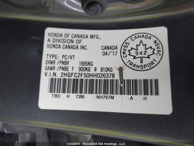 2HGFC2F50HH026378 Honda k20c2