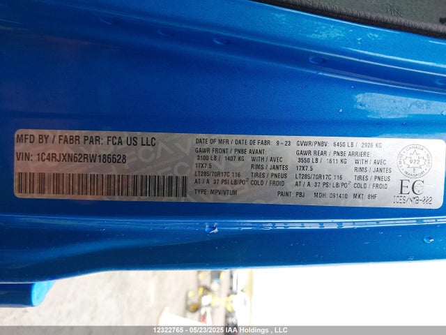 Aukcja sprzedaży 2024 Jeep Wrangler 4xe, vin: 1C4RJXN62RW186628, numer aukcji: 12322765