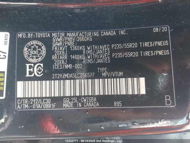 2T2YZMDA5LC256577 Lexus 2gr-fks
