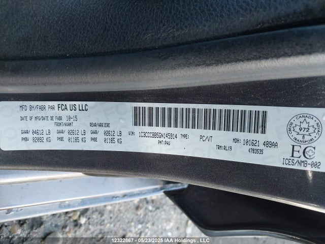 Продажа на аукционе авто 2016 Chrysler 200 S, vin: 1C3CCCBB5GN145914, номер лота: 12322867