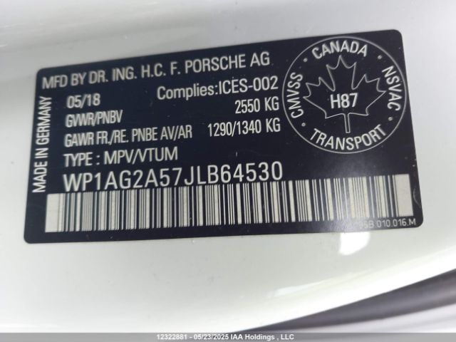 WP1AG2A57JLB64530 Porsche 2018