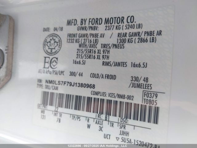 NM0LS7F79J1380968 Ford 2.5l dohc pfi