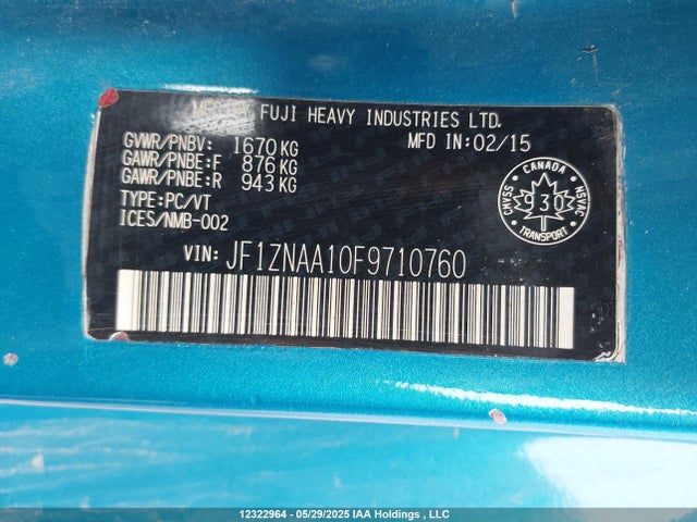 JF1ZNAA10F9710760 Toyota 2000cc na