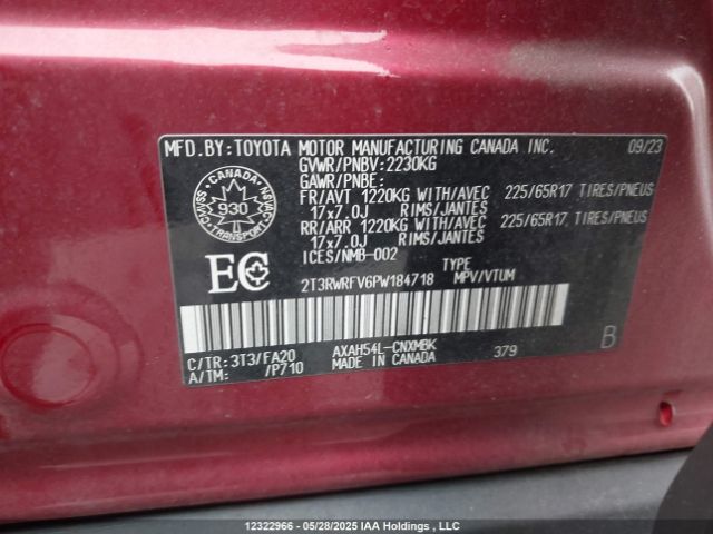 2T3RWRFV6PW184718 Toyota a25a-fxs, 3nm+4nm(ni)