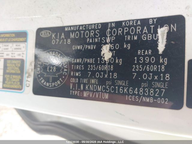 KNDMC5C16K6483827 KIA gdi lamda - ii