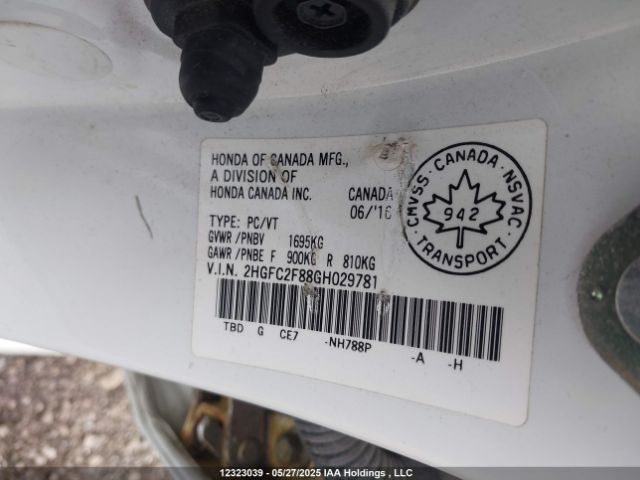 2HGFC2F88GH029781 Honda k20c2