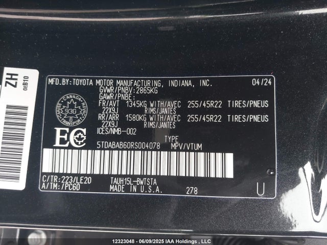 5TDABAB60RS004078 Lexus t24a-fts