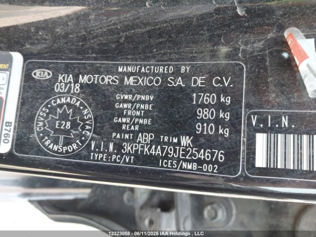 3KPFK4A79JE254676 KIA FORTE LX