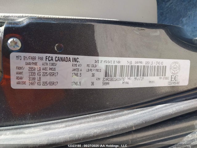 2C4RDGBG1GR390797 Dodge Grand Caravan