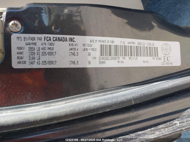 2C4RDGBG1GR390797 Dodge Grand Caravan