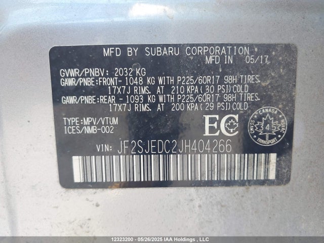 JF2SJEDC2JH404266 Subaru naturally aspirated c5