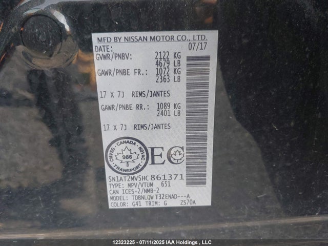 5N1AT2MV5HC861371 Nissan Rogue