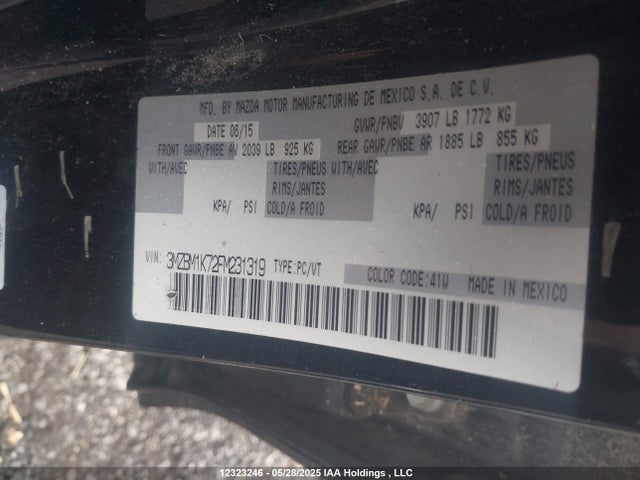 3MZBM1K72FM231319 Mazda pe
