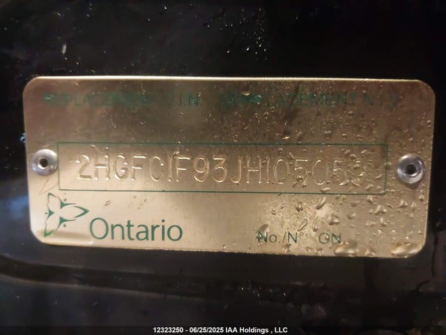 2HGFC1F93JH105059 Honda l15b7