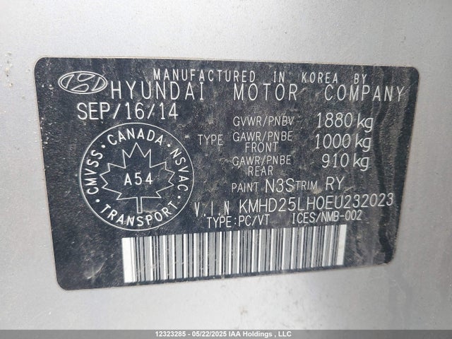 KMHD25LH0EU232023 Hyundai Elantra