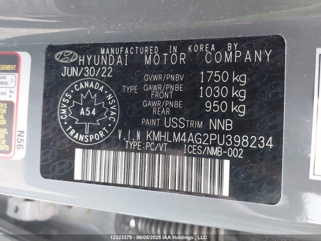 KMHLM4AG2PU398234 Hyundai Elantra Preferred Ivt