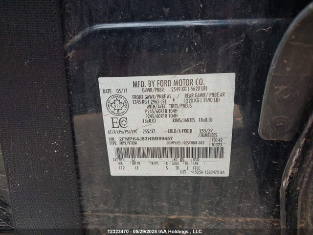 Ford 2017 2017 2FMPK4J83HBB99457 Image 9