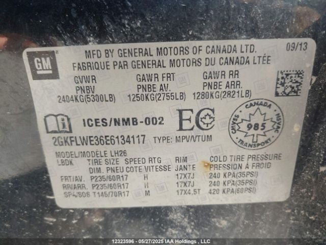 2GKFLWE36E6134117 GMC lfx - vvt, e85 max, aluminum