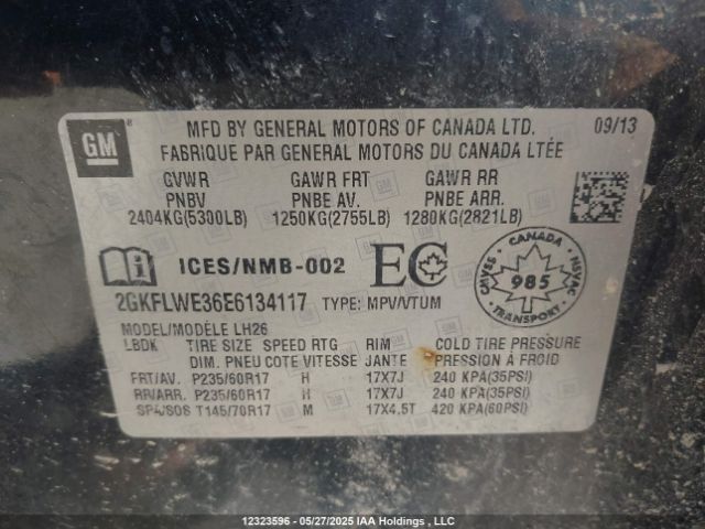 2GKFLWE36E6134117 GMC lfx - vvt, e85 max, aluminum