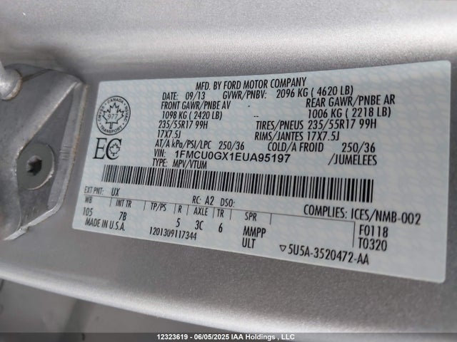 1FMCU0GX1EUA95197 Ford 2014