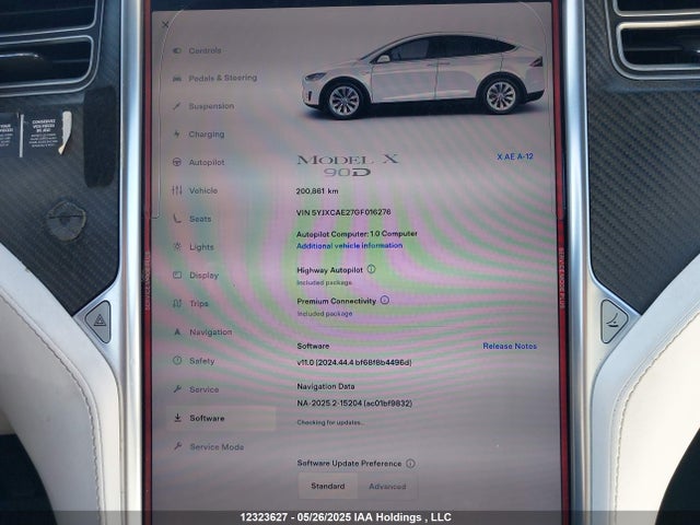 5YJXCAE27GF016276 Tesla MODEL X