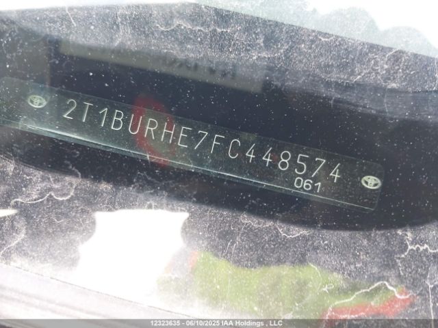 2T1BURHE7FC448574 Toyota Corolla L/le/le Pls/prm/s/s Pls