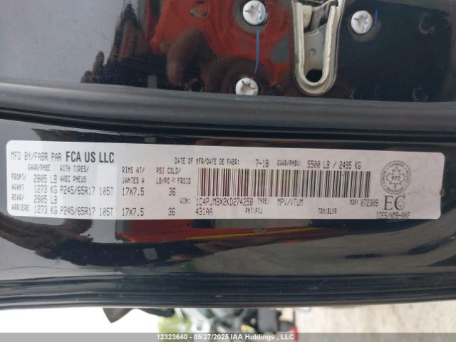 1C4PJMBX2KD274258 Jeep Cherokee Trailhawk