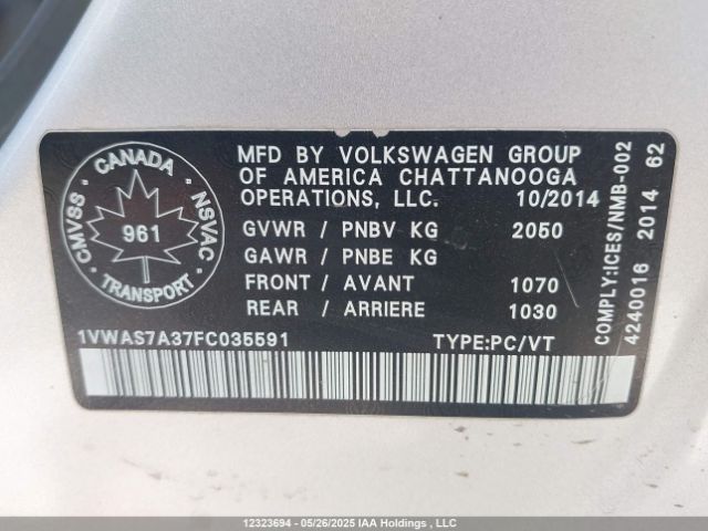 1VWAS7A37FC035591 Volkswagen PASSAT S
