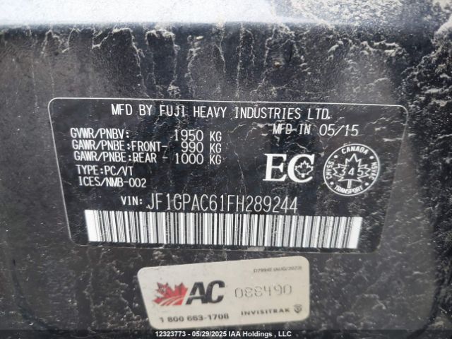 JF1GPAC61FH289244 Subaru 2.0l na