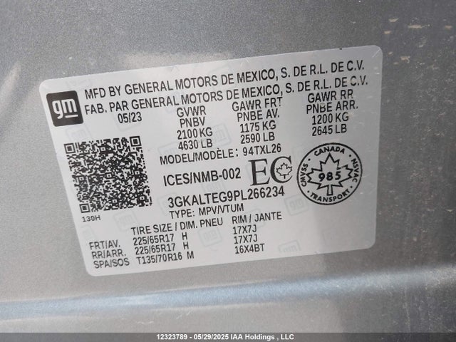 3GKALTEG9PL266234 GMC lsd