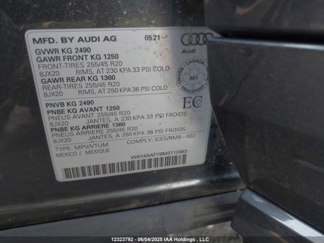 WA14AAFY9M2112463 Audi Q5
