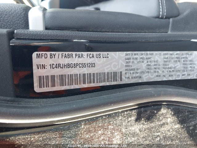 1C4RJHBG8PC551203 Jeep Grand Cherokee