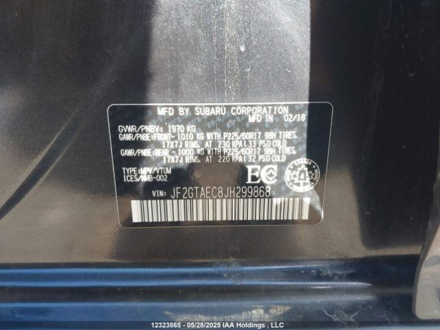 JF2GTAEC8JH299868 Subaru Crosstrek Premium