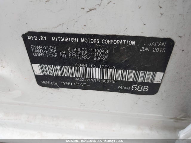 Mitsubishi dohc mivec 2015 JA32V2FW1FU606733 Image 9