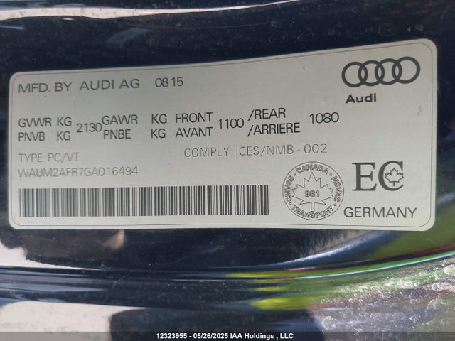 WAUM2AFR7GA016494 Audi A5