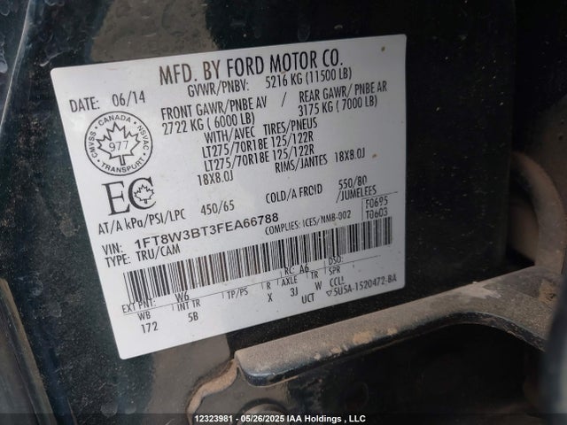 1FT8W3BT3FEA66788 Ford F-350