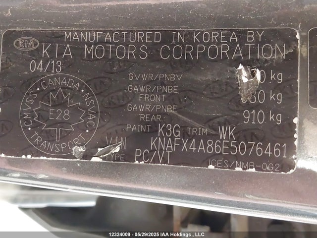 12324009 :رقم المزاد ، KNAFX4A86E5076461 vin ، 2014 Kia Forte Ex مزاد بيع
