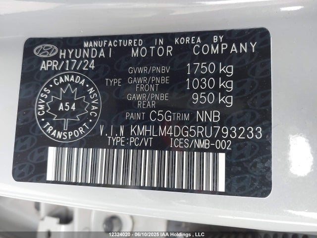 KMHLM4DG5RU793233 Hyundai mpi nu pe