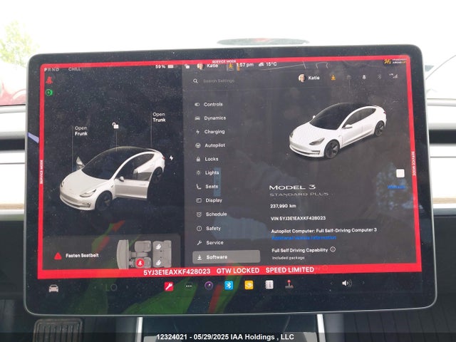 5YJ3E1EAXKF428023 Tesla MODEL 3