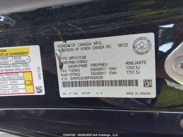 2HKRS3H26PH000526 Honda CR-V LX