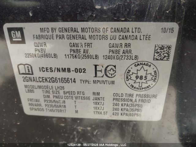 2GNALCEK2G6165614 Chevrolet lea - e85 max, aluminum