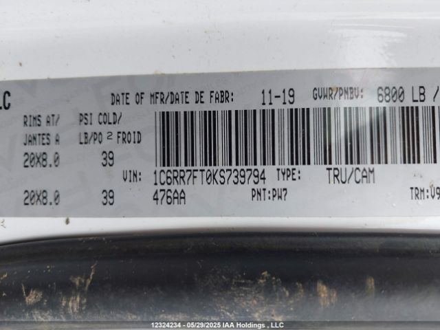 1C6RR7FT0KS739794 RAM 1500 Classic St