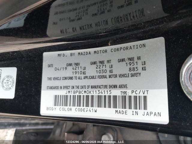JM1BPBCM0K1134115 Mazda py cylinder deactivation