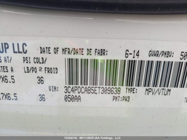3C4PDCAB5ET309638 Dodge Journey