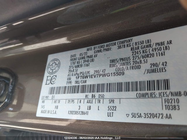 1FT6W1EV7PWG15509 Ford 2023